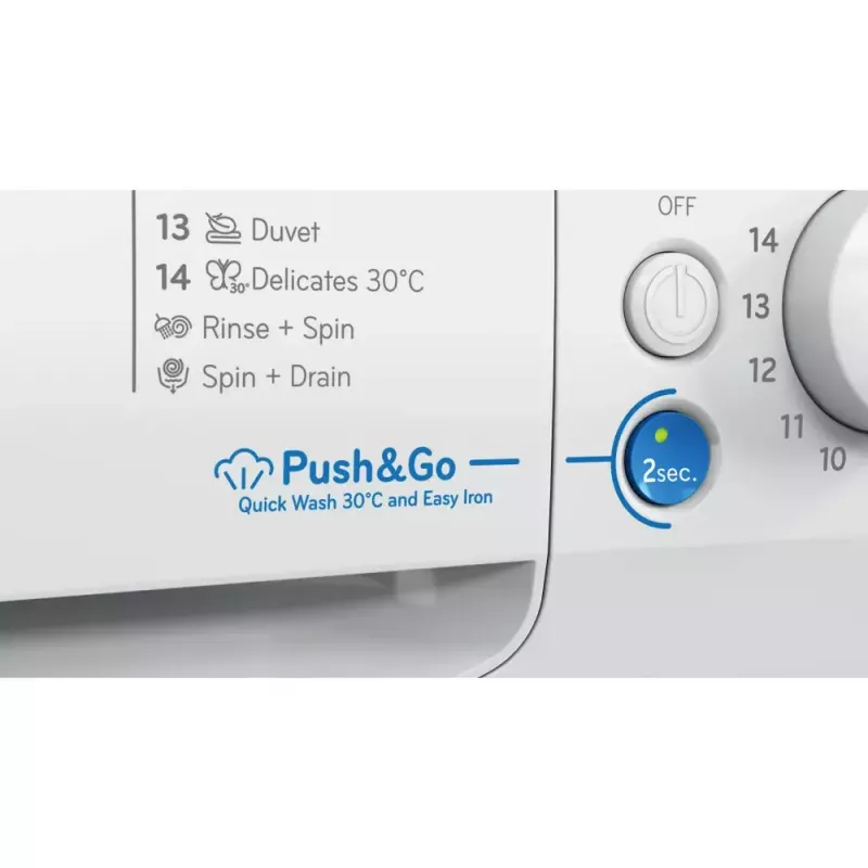 Priekinio įkrovimo skalbimo mašina Indesit BWE 91496X WSV EE — 9 kg, 1400 aps./min, A energijos klasė, balta