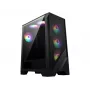 PC korpusas MSI MAG FORGE 120A AIRFLOW Midi Tower — juodas, grūdintas stiklas, tinklelis, 3×120 mm priekiniai ventiliatoriai, 2×120 mm viršutiniai ventiliatoriai, ATX palaikymas