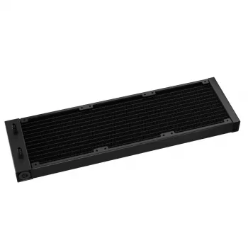 All-in-one skysčio aušintuvas DeepCool LS720S Zero Dark — 3×120 mm ventiliatoriai, 120 mm radiatorius, 41 cm vamzdeliai, 6 W siurblys, LGA1151/AM4/AM5 palaikymas, juodas
