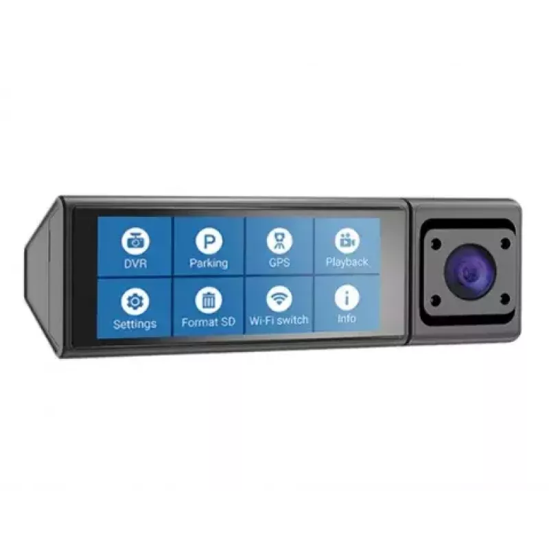 Automobilinė vaizdo registratorė Navitel RC3 PRO — Full HD 1920x1080, 106° kampas, dviguba kamera, IPS 3.16 colių ekranas, MicroSD iki 128 GB, USB maitinimas