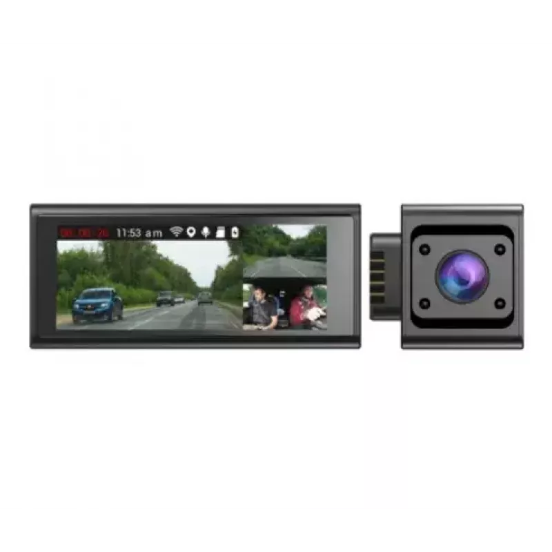 Automobilinė vaizdo registratorė Navitel RC3 PRO — Full HD 1920x1080, 106° kampas, dviguba kamera, IPS 3.16 colių ekranas, MicroSD iki 128 GB, USB maitinimas