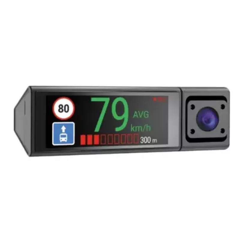 Automobilinė vaizdo registratorė Navitel RC3 PRO — Full HD 1920x1080, 106° kampas, dviguba kamera, IPS 3.16 colių ekranas, MicroSD iki 128 GB, USB maitinimas