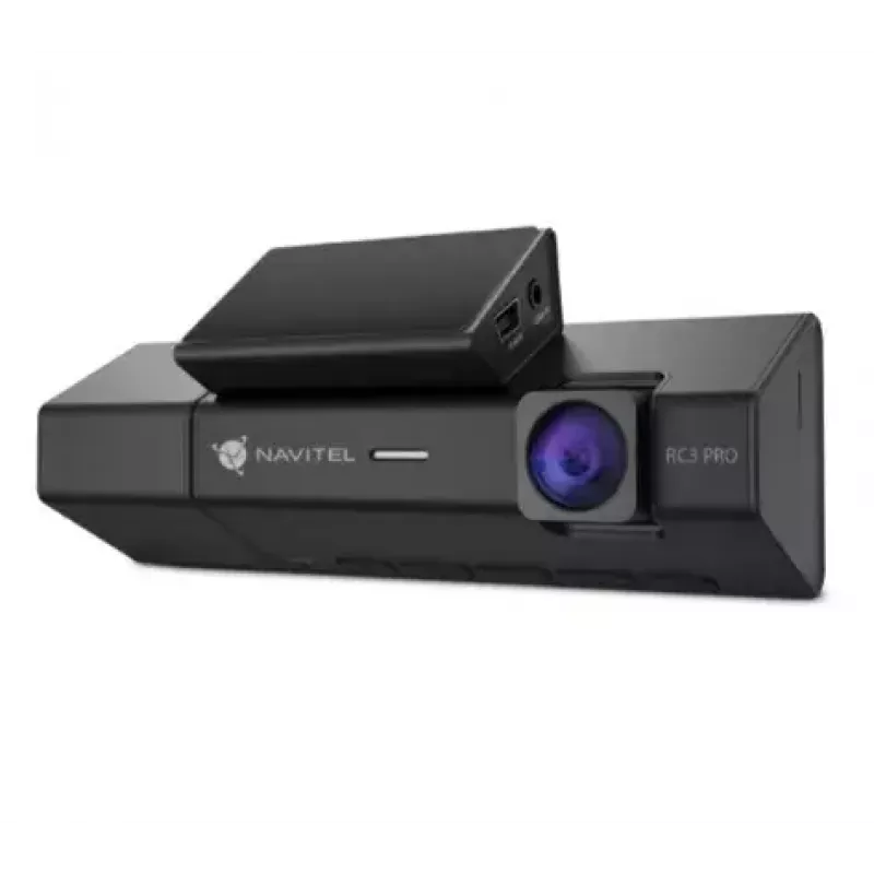 Automobilinė vaizdo registratorė Navitel RC3 PRO — Full HD 1920x1080, 106° kampas, dviguba kamera, IPS 3.16 colių ekranas, MicroSD iki 128 GB, USB maitinimas