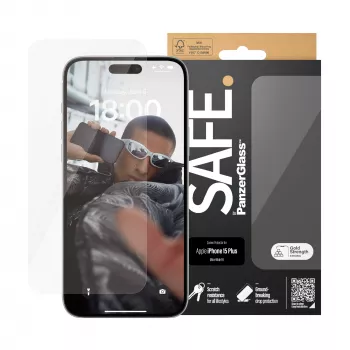 PanzerGlass SAFE. by ® Ekrano apsauga iPhone 15 Plus | Ultra-Wide Fit