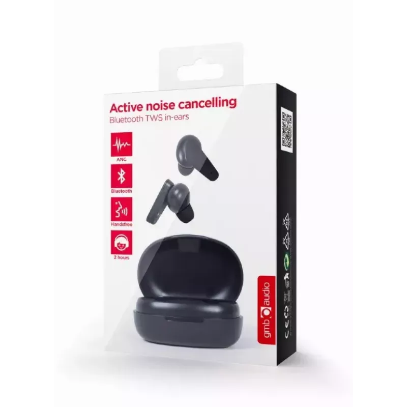 GEMBIRD Belaidės TWS ausinės Malmo su ANC - Stereo - Bluetooth - Juodos
