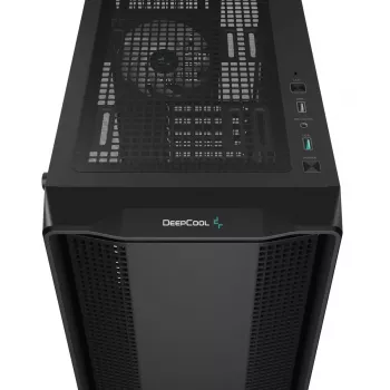 PC korpusas DeepCool CC560 ARGB V2 Midi Tower juodas — ATX/Micro‑ATX/Mini‑ITX, grūdintas stiklas, aRGB, palaiko iki 370 mm GPU