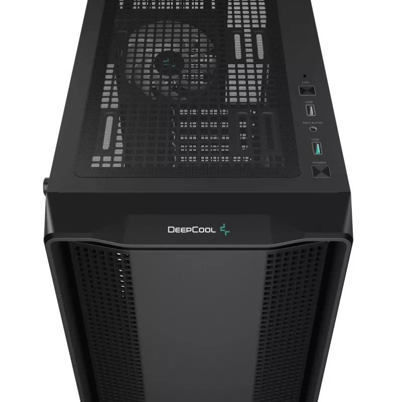 PC korpusas DeepCool CC560 ARGB V2 Midi Tower juodas — ATX/Micro‑ATX/Mini‑ITX, grūdintas stiklas, aRGB, palaiko iki 370 mm GPU