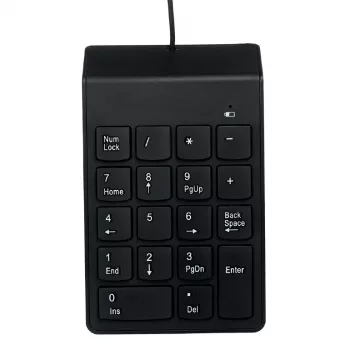 Skaičių klaviatūra GEMBIRD KPD-U-03 USB 18 klavišų, žirkliniai jungikliai, 1,45 m laidas, juoda