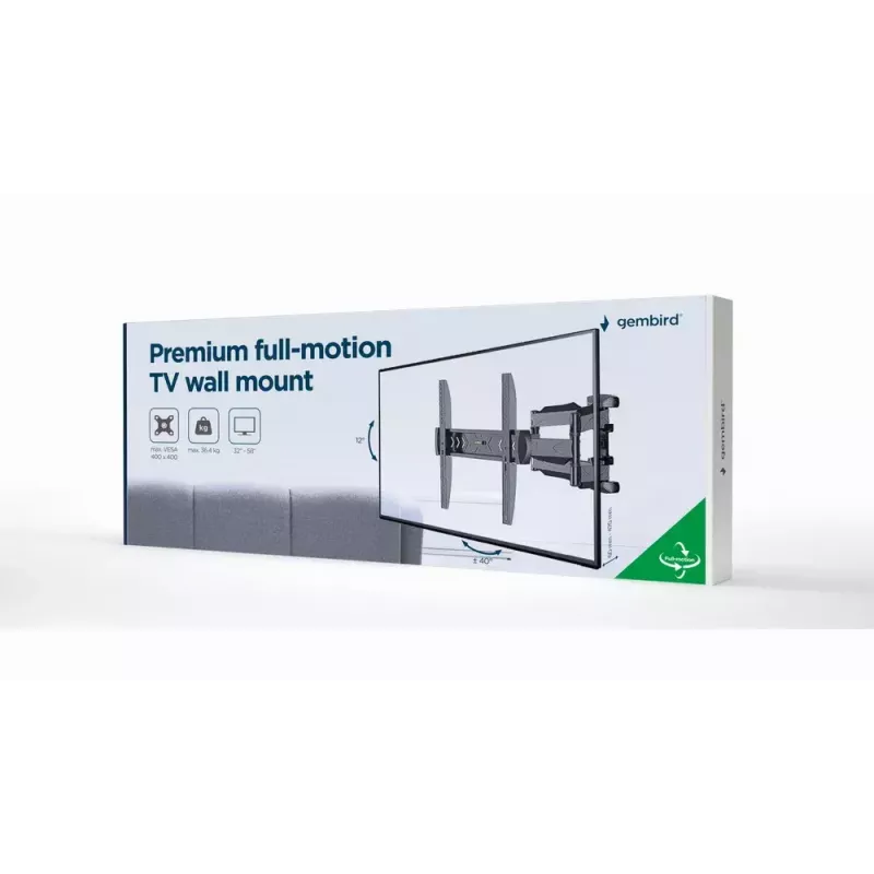 TV laikiklis Gembird WM-58ST-01 plieninis 58 col. 36,4 kg talpa
