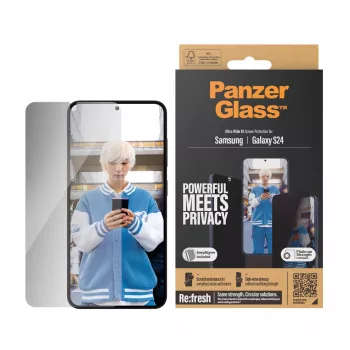 PanzerGlass ® Privatumo ekrano apsauga Samsung Galaxy S24 | Itin platus pritaikymas su EasyAligner