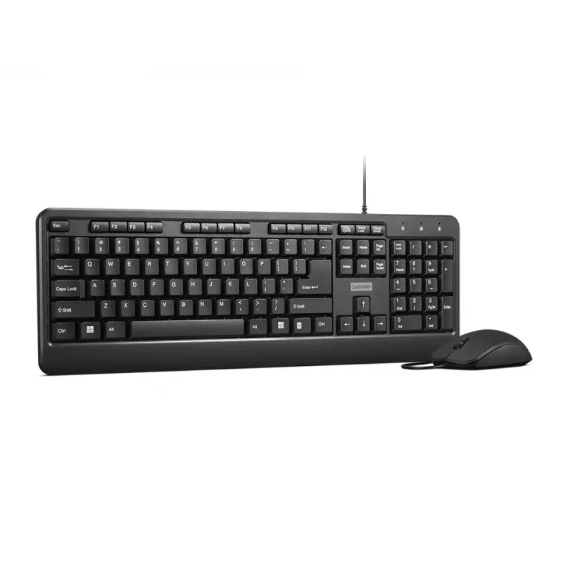 Lenovo 160 klaviatūra Pelė komplekte Namams/Biurui USB JAV anglų Juoda