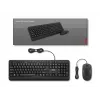 Lenovo 160 klaviatūra Pelė komplekte Namams/Biurui USB JAV anglų Juoda