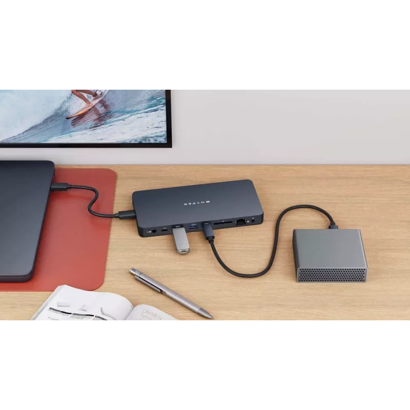 Targus HyperDrive Next laidinis USB 3.2 Gen 2 (3.1 Gen 2) Type-C mėlynas