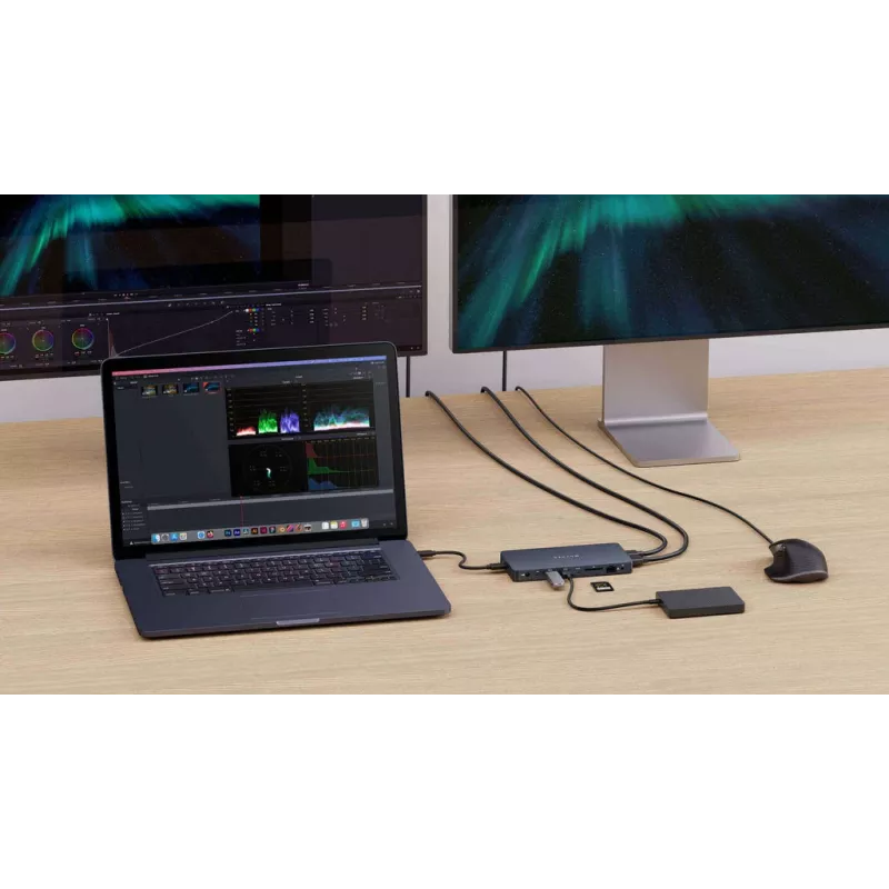 Targus HyperDrive Next laidinis USB 3.2 Gen 2 (3.1 Gen 2) Type-C mėlynas
