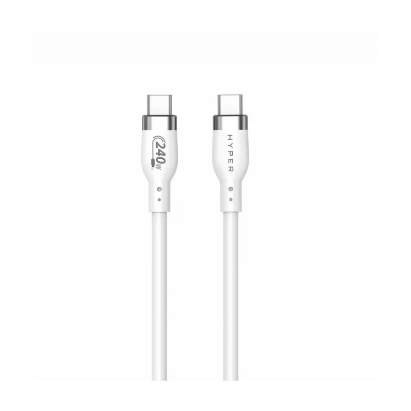„TARGUS Hyper“ 2 m silikoninis 240 W USB-C įkrovimo laidas – baltas