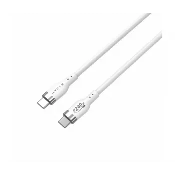 „TARGUS Hyper“ 2 m silikoninis 240 W USB-C įkrovimo laidas – baltas