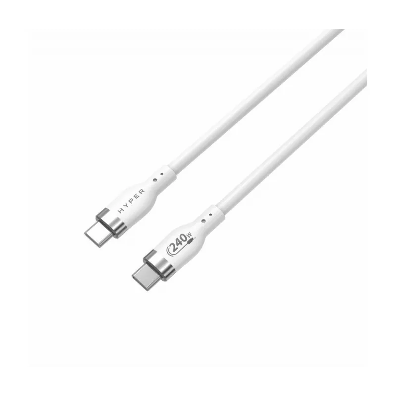 „TARGUS Hyper“ 2 m silikoninis 240 W USB-C įkrovimo laidas – baltas