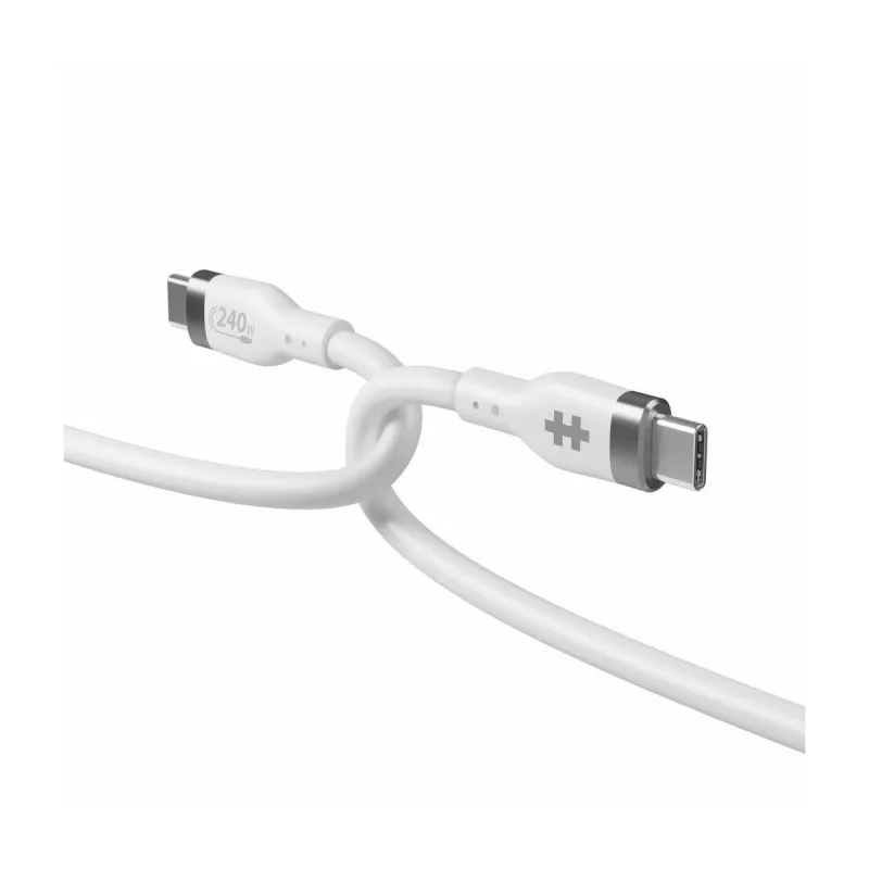 „TARGUS Hyper“ 2 m silikoninis 240 W USB-C įkrovimo laidas – baltas