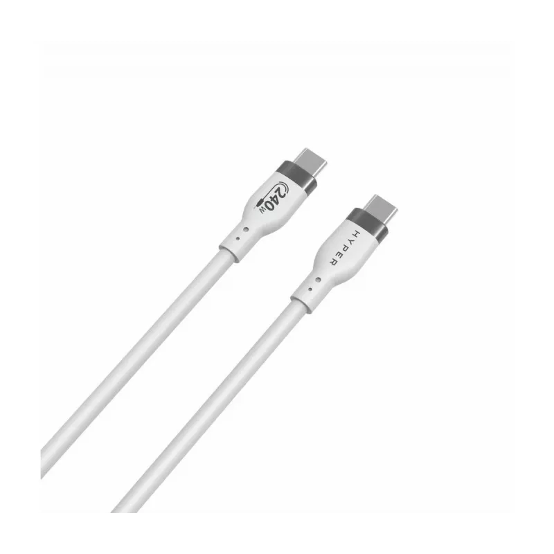 „TARGUS Hyper“ 2 m silikoninis 240 W USB-C įkrovimo laidas – baltas