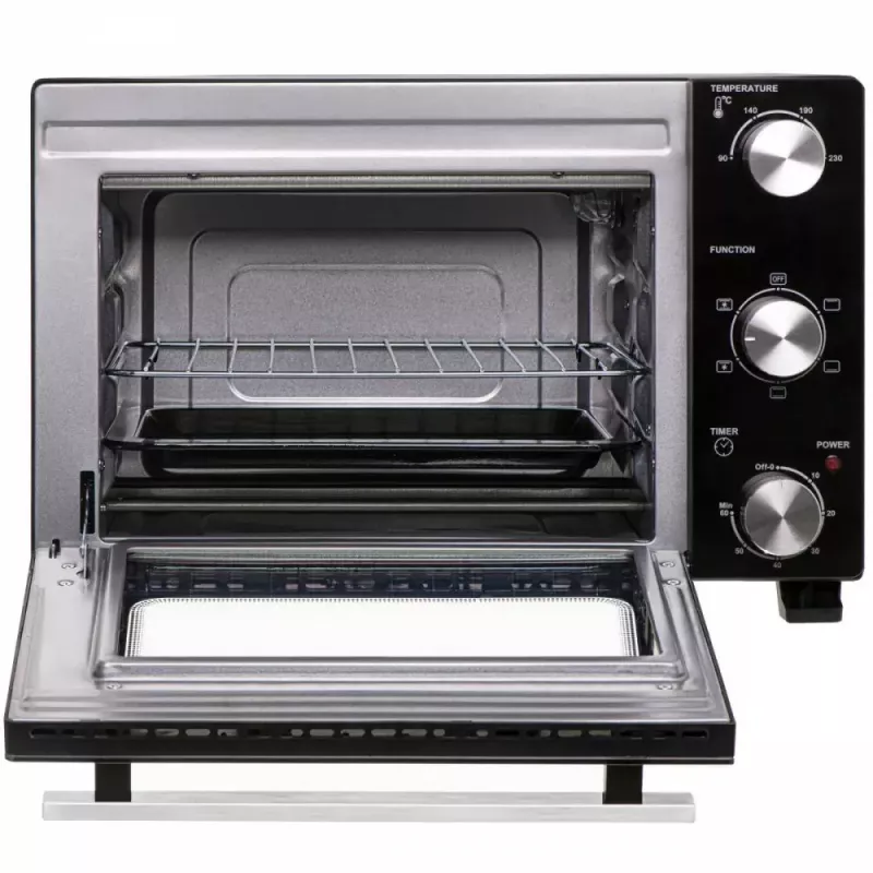 Elektrinė stalinė orkaitė Adler AD 6024 — kompaktiška 22 l talpa, 1300 W, juoda