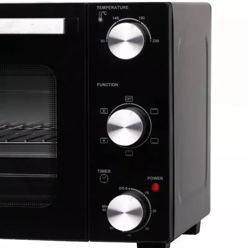 Elektrinė stalinė orkaitė Adler AD 6024 — kompaktiška 22 l talpa, 1300 W, juoda