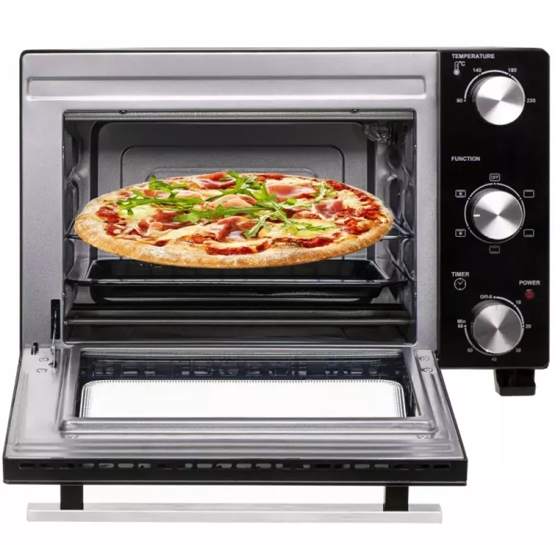 Elektrinė stalinė orkaitė Adler AD 6024 — kompaktiška 22 l talpa, 1300 W, juoda