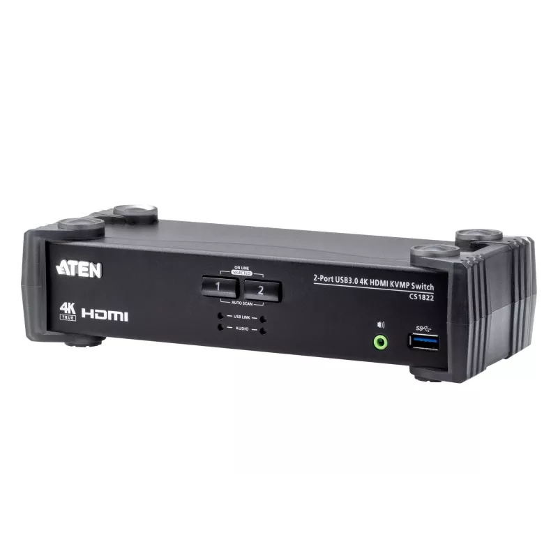 ATEN 2 prievadų USB 3.0 4K HDMI KVMP™ jungiklis su garso maišytuvo režimu