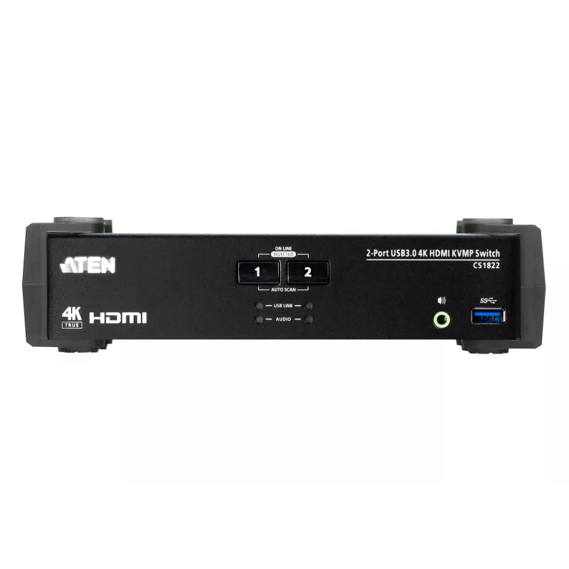 ATEN 2 prievadų USB 3.0 4K HDMI KVMP™ jungiklis su garso maišytuvo režimu