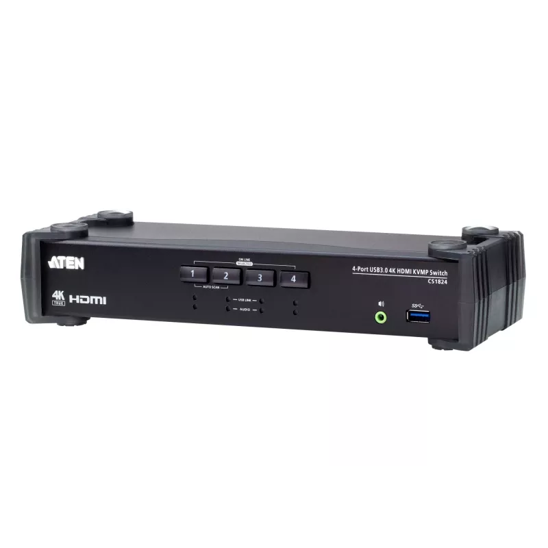 ATEN 4 prievadų USB 3.0 4K HDMI KVMP™ jungiklis su garso maišytuvo režimu