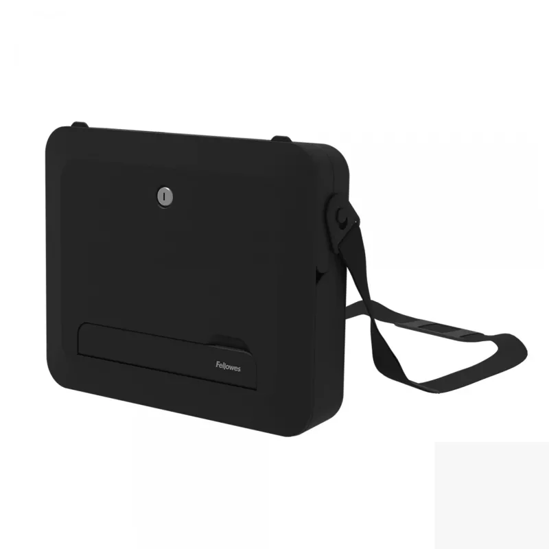 Fellows nešiojamojo kompiuterio nešiojimo dėklas su įmontuotu laptop stovu - Breyta užrakinamas nešiojamojo kompiuterio nešiojimo dėklas hibridiniam darbui ir nešiojamiesiems kompiuteriams iki 14 colių / 4 kg - juodas