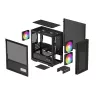 Korpusas DeepCool CH360 DIGITAL Micro Tower, grūdintas stiklas, microATX/Mini-ITX, priekyje 2x140mm, įmontuotas ekranas, USB-C