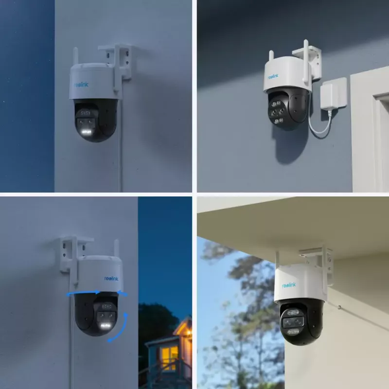 IP apsaugos kamera Reolink TrackMix W760 4K, 8 MP, 3840×2160, Wi‑Fi ir Ethernet, PTZ (355° pasukimas, 90° pakreipimas), 30 m naktinis matymas, IP65