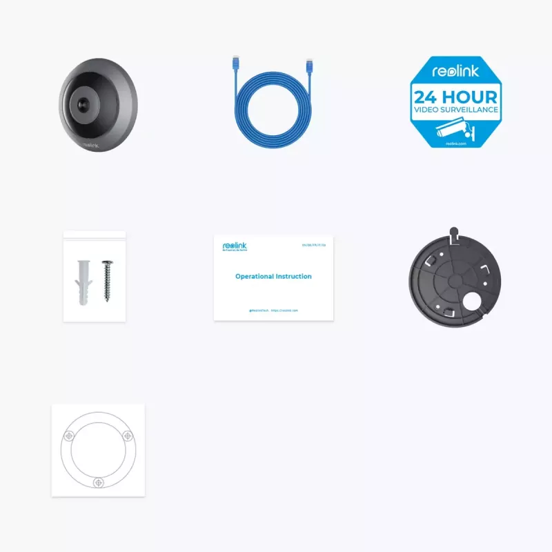 IP apsaugos kamera Reolink Fisheye P520 6MP kupolinė, 2560×2560, 180° fisheye, PoE/DC, microSD iki 256 GB