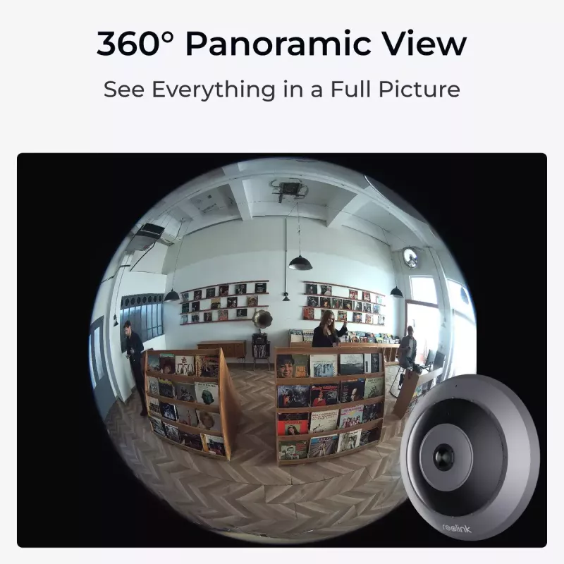 IP apsaugos kamera Reolink Fisheye P520 6MP kupolinė, 2560×2560, 180° fisheye, PoE/DC, microSD iki 256 GB