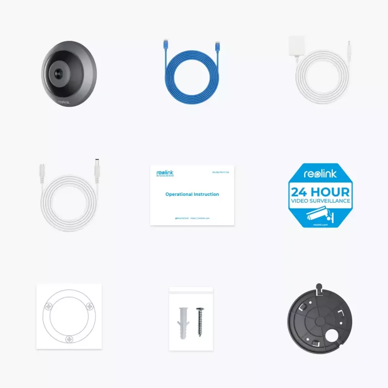 IP apsaugos kamera Reolink W520 6MP vidinė 360° apžvalga, 2560×2560, H.265, Wi‑Fi ir Ethernet