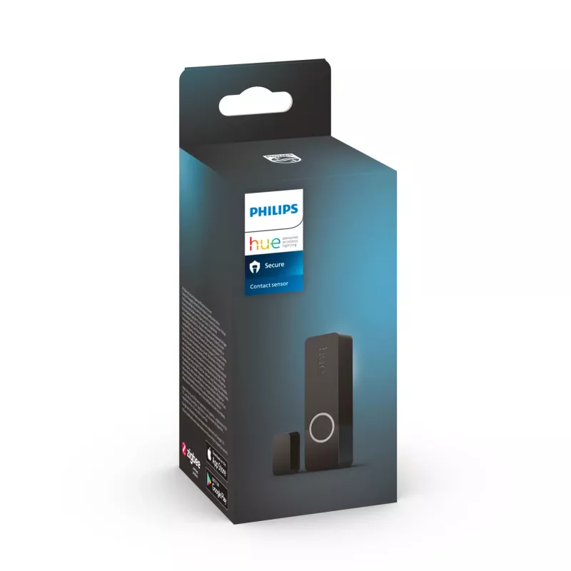 Philips Secure kontaktų jutiklis, Belaidis, ZigBee, Juodas, Durims/langams, Lipni juosta/Varžtas, III