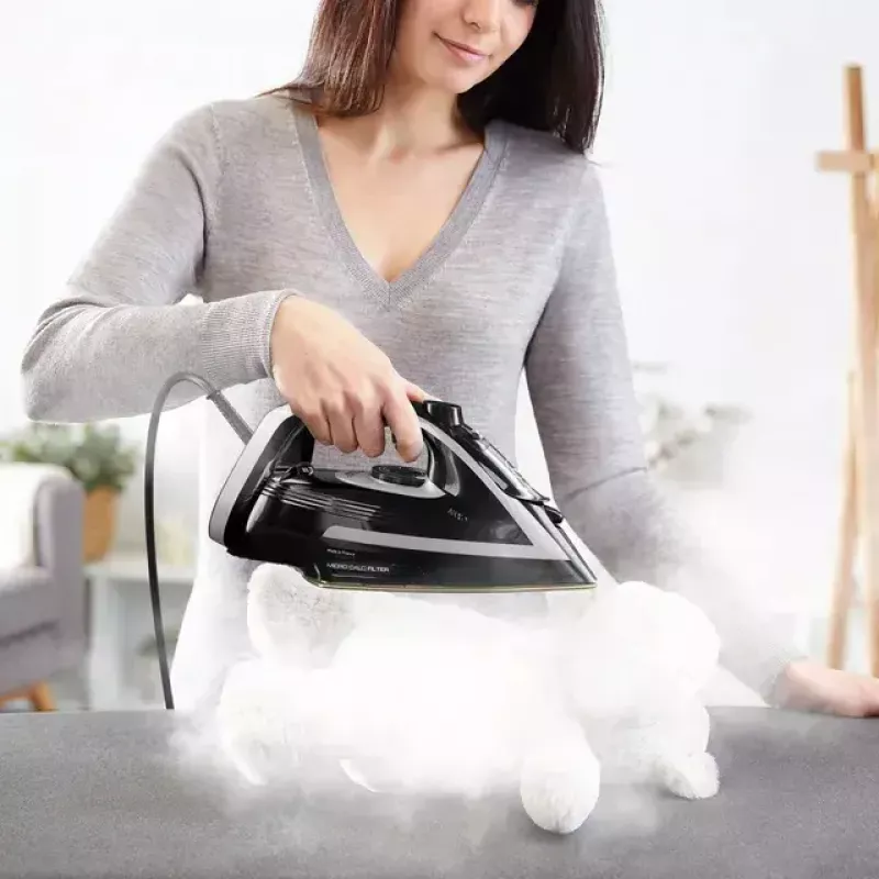 Tefal Puregliss FV8062E0 lygintuvas Sausas ir garinis lygintuvas Durilium AirGlide Autoclean padas 3000 W Juoda, Pilka