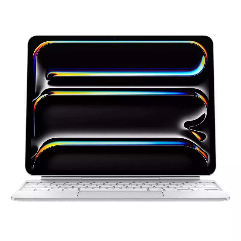 Apple Magic klaviatūra iPad Pro 13 colių M4 rusiška balta belaidis QWERTY jutiklinis kilimėlis
