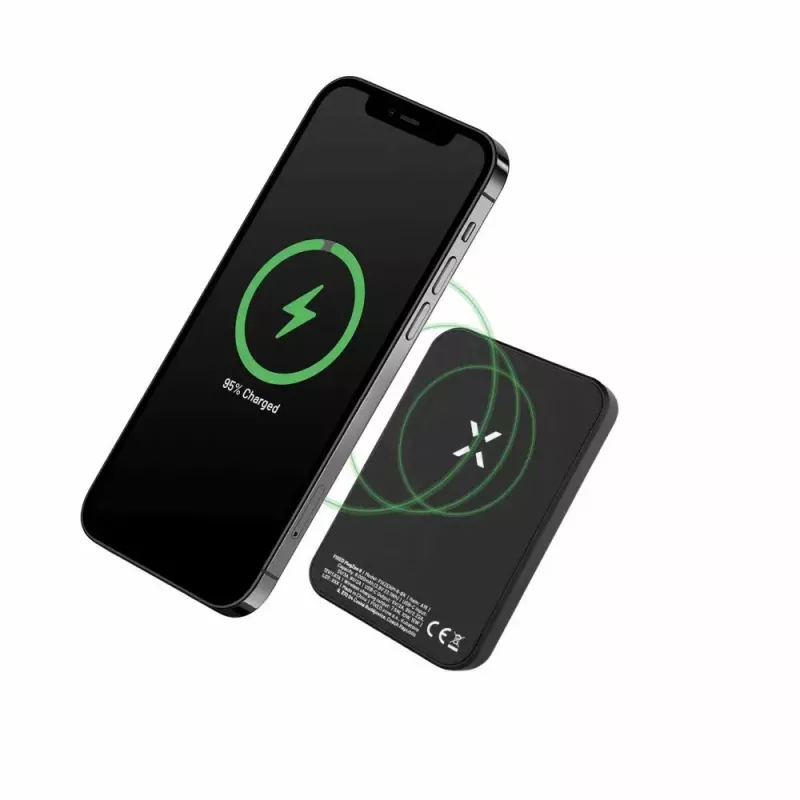 Nešiojama išorinė baterija FIXED MagZen 6000 mAh — juoda, USB išvestis išmaniesiems telefonams ir planšetėms