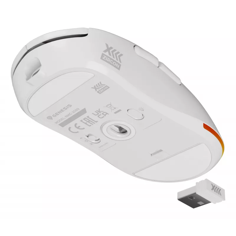 GENESIS Zircon XIII pelė žaidimams Ambidextrous RF Wireless + USB Type-C Optinė 26000 DPI