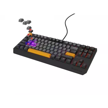 GENESIS Thor 230 TKL klaviatūra žaidimams USB + RF belaidis + Bluetooth QWERTY juoda, pilka, oranžinė