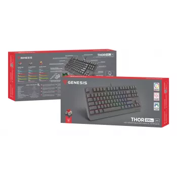 GENESIS Thor 230 TKL Lite klaviatūra, skirta žaidimams, USB, QWERTY, angliška, juoda