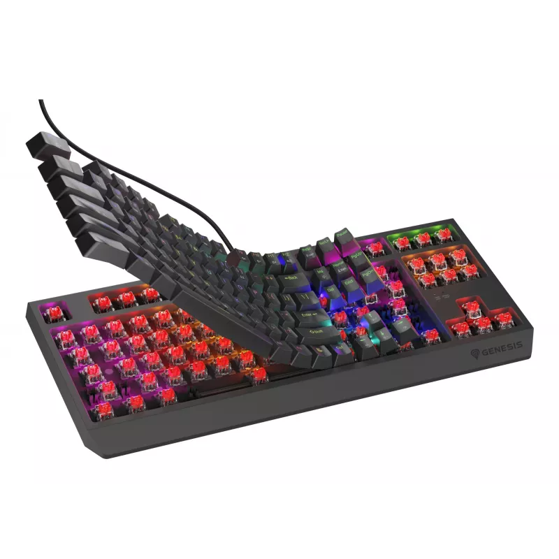 GENESIS Thor 230 TKL Lite klaviatūra, skirta žaidimams, USB, QWERTY, angliška, juoda