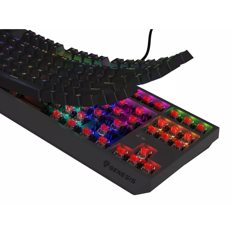 GENESIS Thor 230 TKL Lite klaviatūra, skirta žaidimams, USB, QWERTY, angliška, juoda