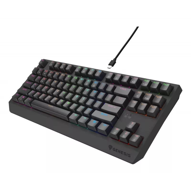 GENESIS Thor 230 TKL Lite klaviatūra, skirta žaidimams, USB, QWERTY, angliška, juoda