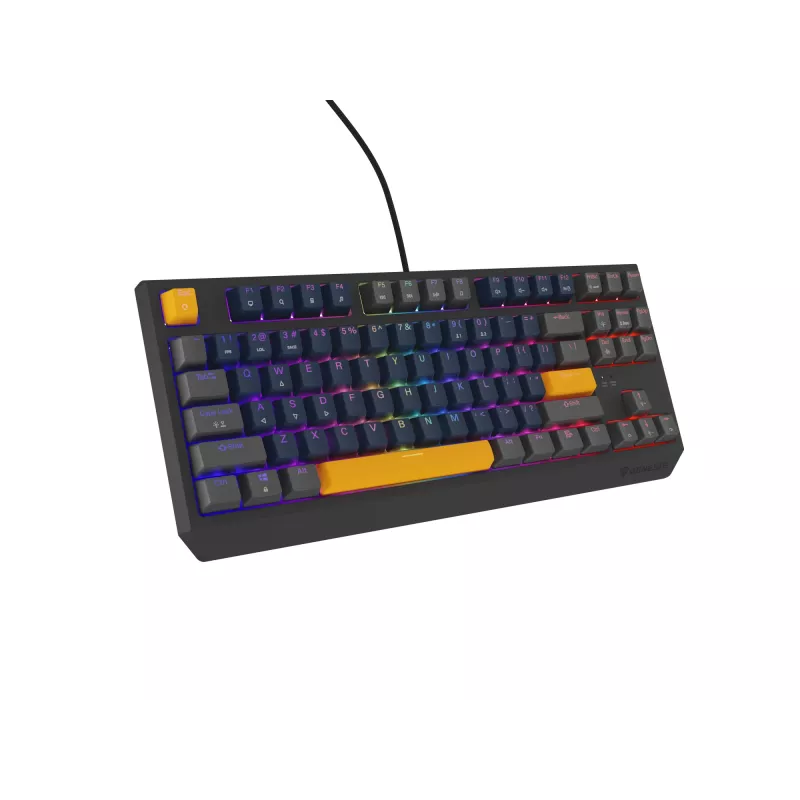 GENESIS THOR 230 TKL klaviatūra žaidimams USB + RF belaidis + Bluetooth QWERTY juoda, mėlyna, pilka, oranžinė