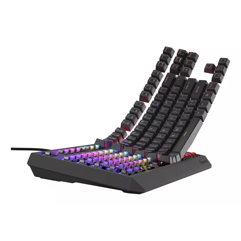 Mechaninė žaidimų klaviatūra Genesis Thor 230 TKL — Tenkeyless, US QWERTY, Outemu Brown jungikliai, RGB, 1000 Hz, USB