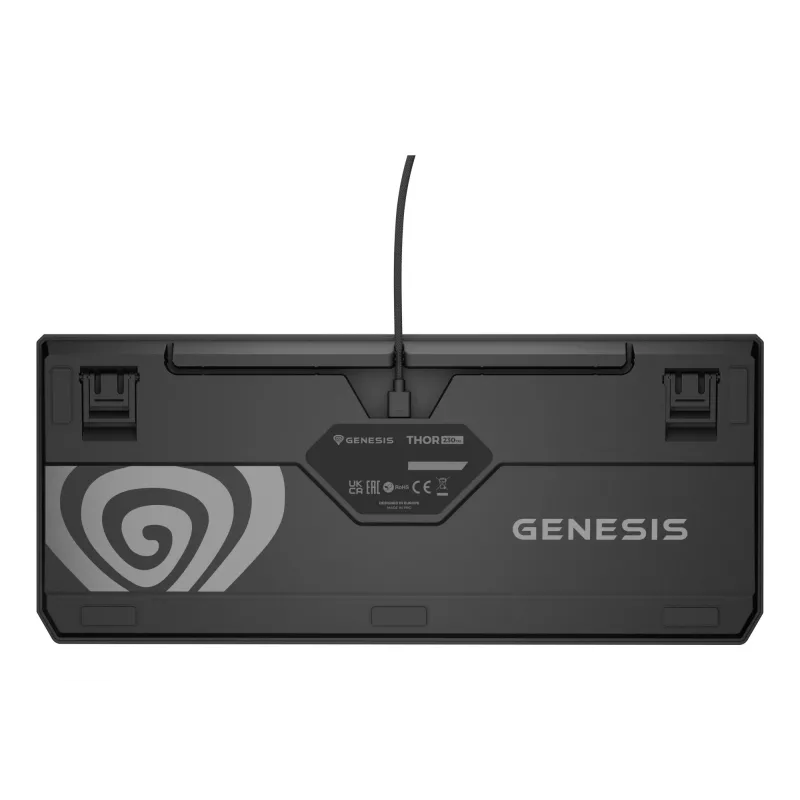 Mechaninė žaidimų klaviatūra Genesis Thor 230 TKL — Tenkeyless, US QWERTY, Outemu Brown jungikliai, RGB, 1000 Hz, USB