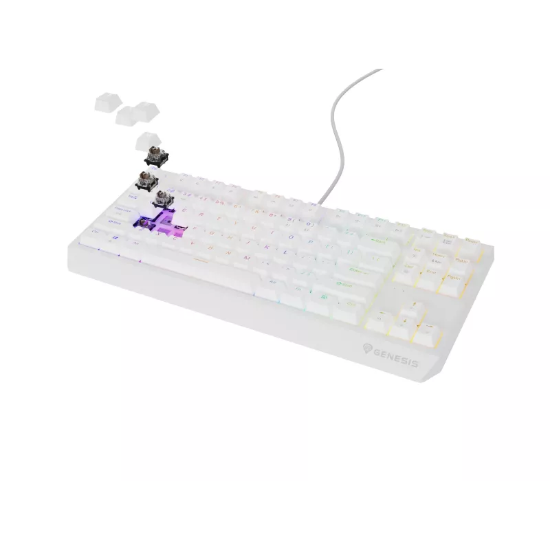 GENESIS Thor 230 TKL klaviatūra Gaming USB + RF Wireless + Bluetooth QWERTY balta