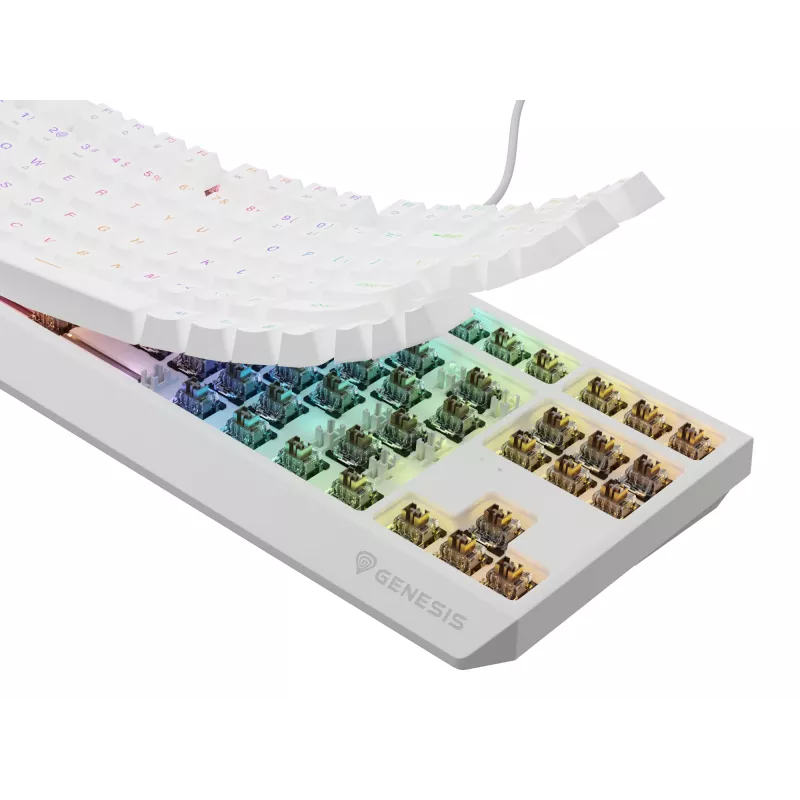 GENESIS Thor 230 TKL klaviatūra Gaming USB + RF Wireless + Bluetooth QWERTY balta
